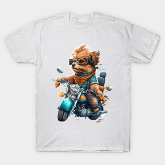 Cute yorkshire terrie cool biker dog funny tees for kids and adults T-Shirt by WeLoveAnimals